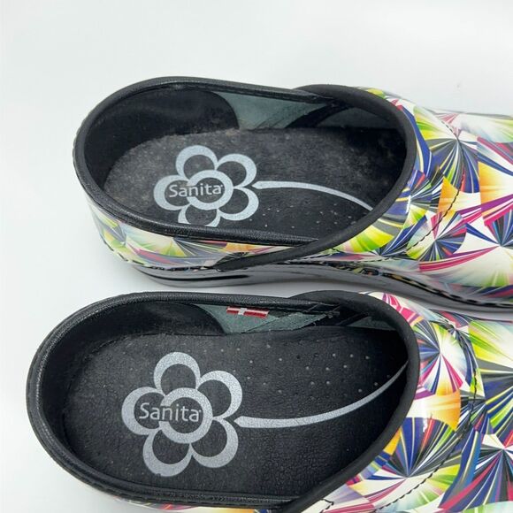 SANITA Women’s Size  38 / 7 Straton Colorful Lines Swirls Nursing Danish Clog - Picture 6 of 10